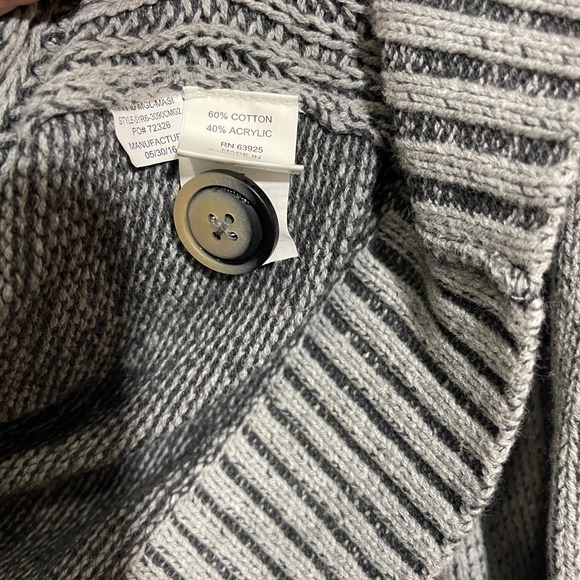 Citizen Wolf Chunky Knit Cardigan Elbow Patches Button Down Gray Size Large - Picture 8 of 8